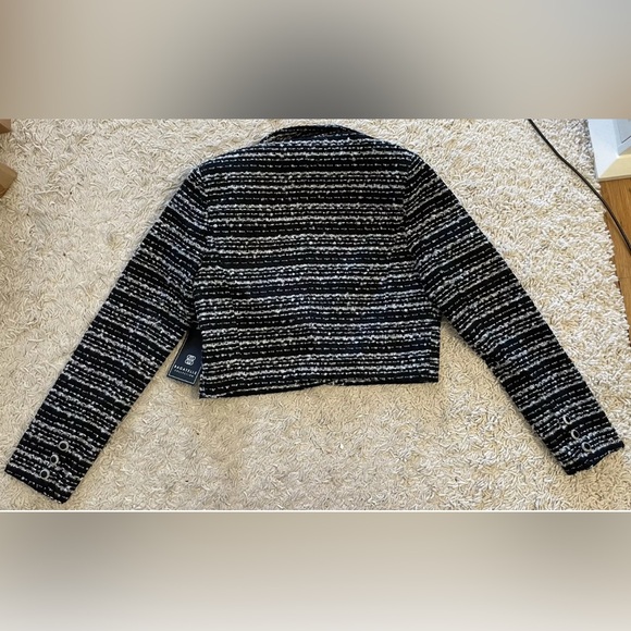 BAGATELLE black white long sleeve cropped blazer jacket small s NWT - Picture 6 of 7